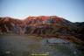 夕陽に染まる立山三峰