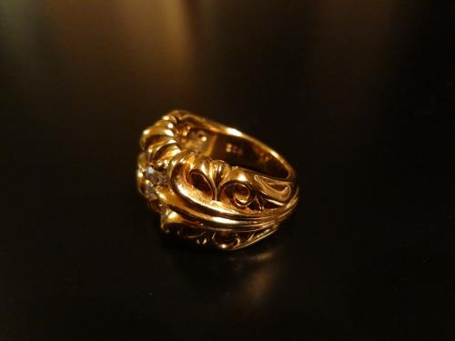 CHROME HEARTS K&Tリング5ダイヤ・22K