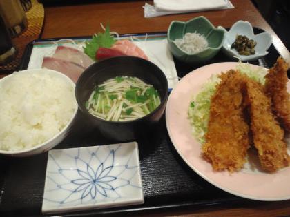 121203_刺身3点とあじフライ定食