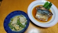 かまぼことエンドウの卵とじ　サバの醤油炊き　20180123