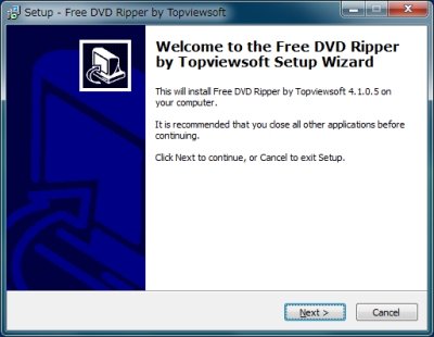 Free DVD Ripper by Topviewsoft インストール