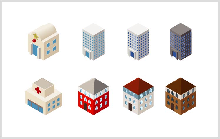 いろいろな建物イラスト素材一覧 マップラボ 地図アイコンを無料ダウンロード Maplab