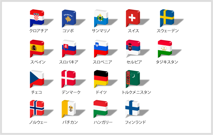 世界の国々 ヨーロッパ国旗アイコン第二弾 １８か国セットpng マップラボ 地図アイコンを無料ダウンロード Maplab