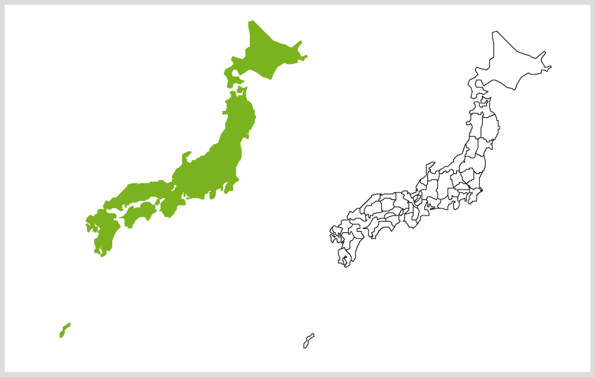 日本地図テンプレート ベクターデータ 都道府県 Prefectures