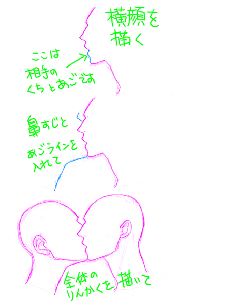 キス イラスト 簡単